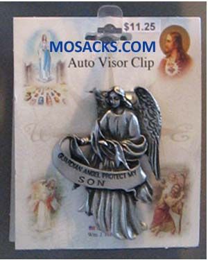 Guardian Angel Protect Son Visor Clip 2x2.5"  12-V5081 Guardian Angel Protect Son 2x2.5" Visor Clip…