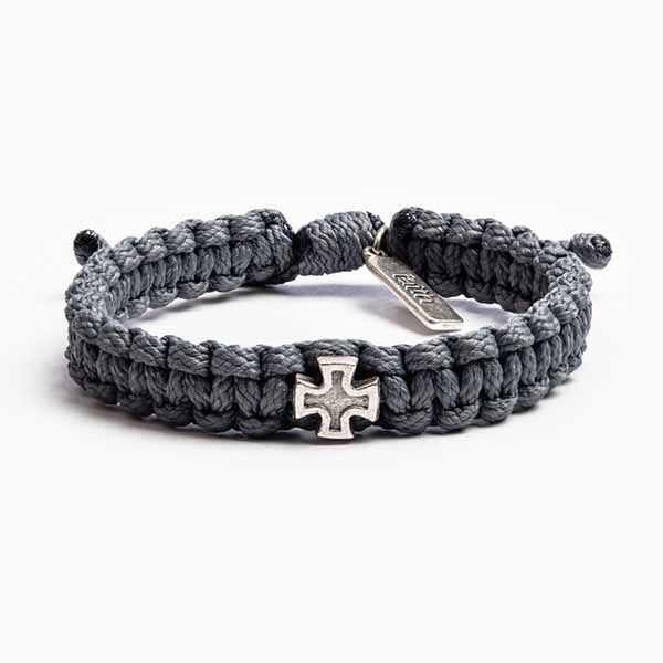MSMH Strength Bracelet For Men Silver Slate 28003ST My Saint My Hero Strength Bracelet For Men Silver Slate 28003ST