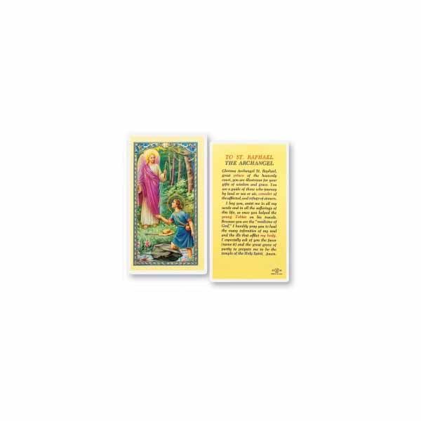 St. Raphael Laminated Bi-fold Holy Card, F5-526 St. Raphael Laminated Bi-fold Holy Card, F5-526