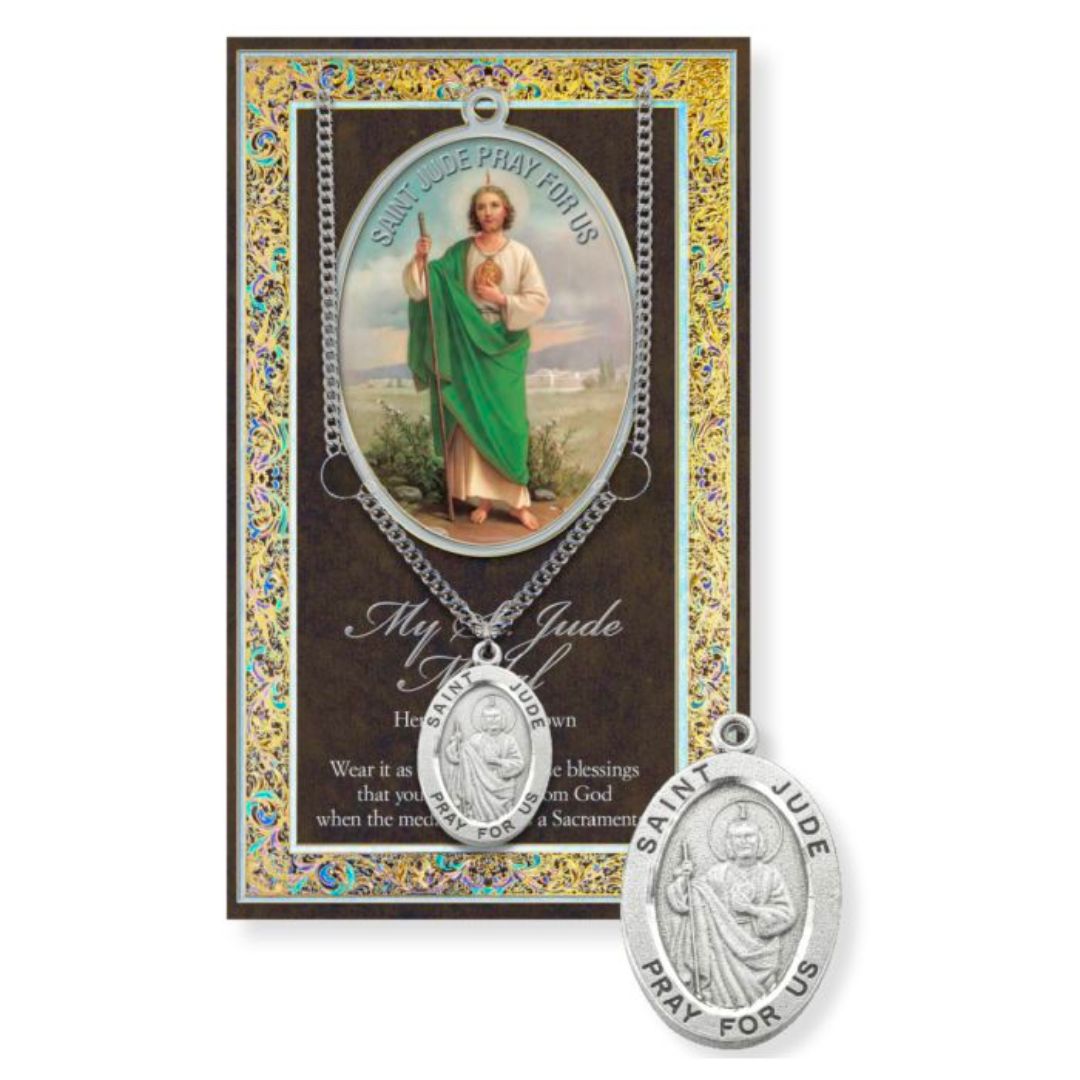 St. Jude necklace St.  Jude Pewter Medal 1-1/16" h 950-320
