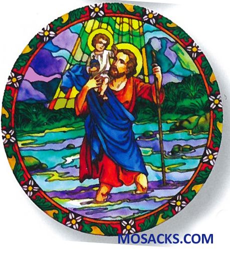 Stained Glass Suncatcher Window Decal St Christopher 356-CH