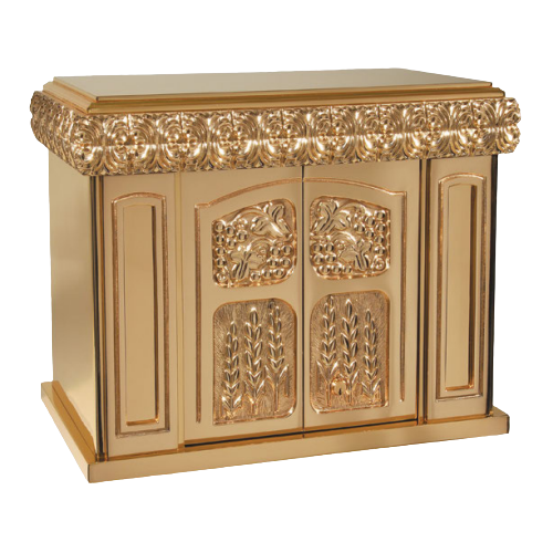Bronze Cathedral Style Tabernacle with Wheat & Grapes Motif 97TAB25