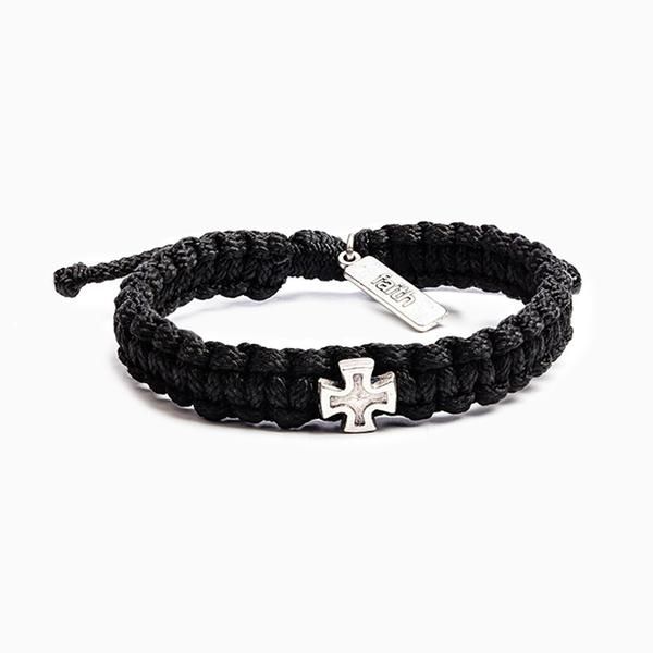 My Saint My Hero Strength Bracelet For Men Silver Black 28003BK