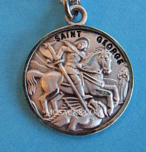 St. George Sterling Silver Medal, 20 S Chain St. George Sterling Medal w/20" S Chain