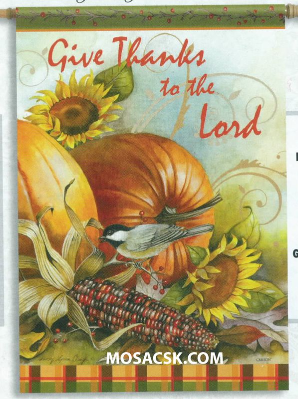 Flagtrends by Carson Give Thanks To The Lord 13x18 Inch Double Sided Thanksgiving Garden Flag 480-4…