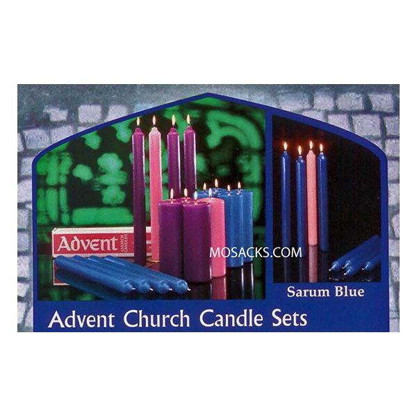 Advent Church Candle Set 51% Beeswax 3 x 18 Inch, Cathedral 3 Purple/1 Rose Cathedral Candle