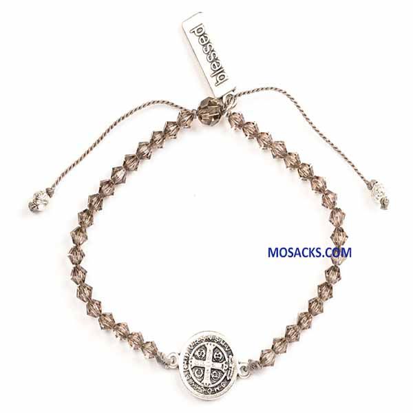 My Saint My Hero Arise Shine Crystal Blessing Bracelet Silver BR00059-S-GRE