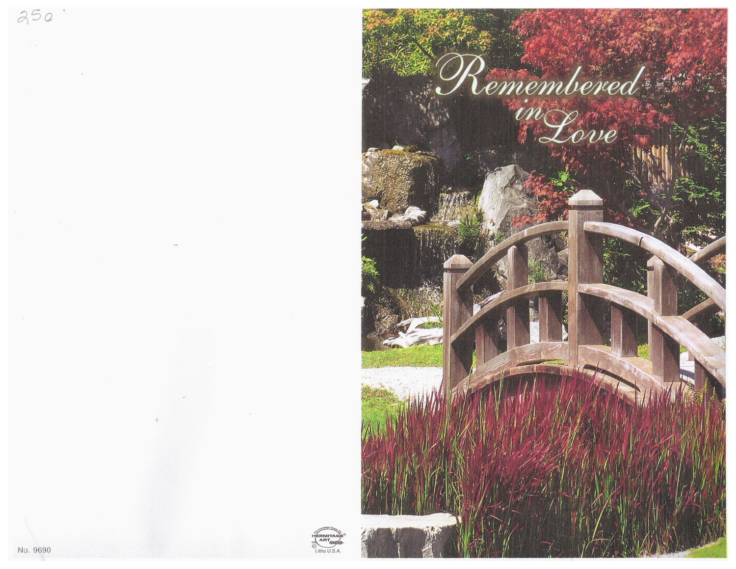 Bulletin Cover Remembered in Love 236-9690