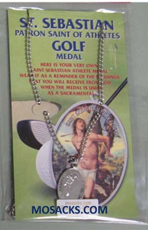 St. Sebastian Sports Pewter Golf Medal 12-650-6046 St. Sebastian Golf Medal 12-650-6046