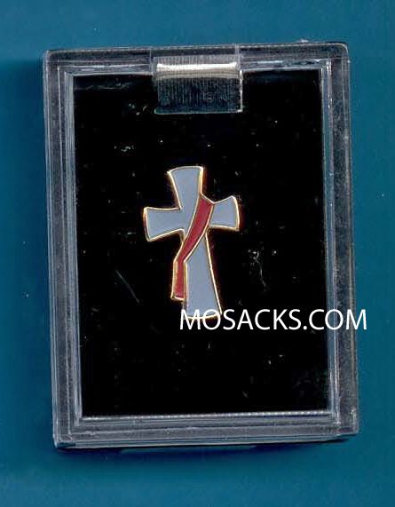 Deacon Enamel Cross Lapel Pin 7/8 In. high, #B22 Deacon Enamel Cross Lapel Pin 7/8" high, #B22