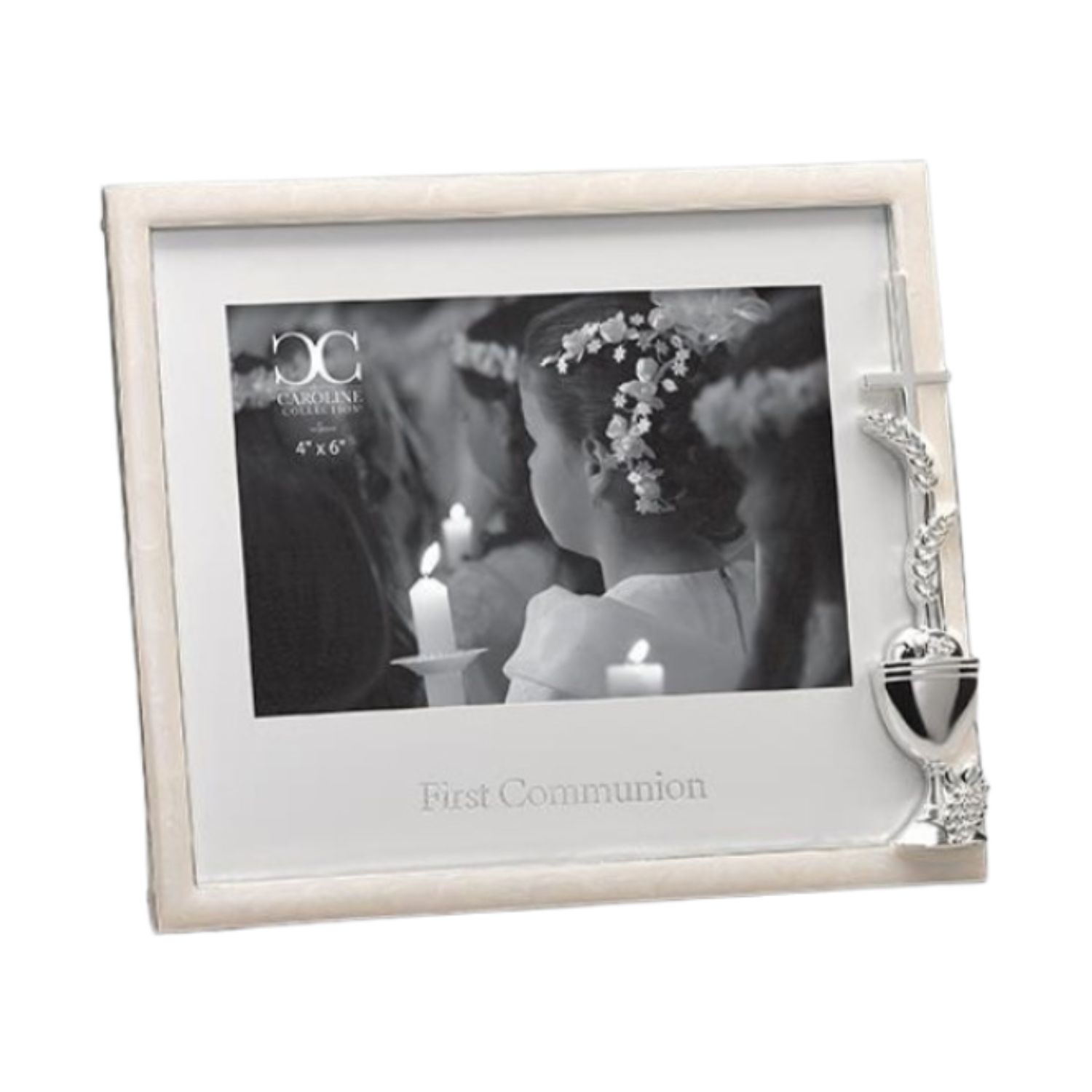 First Communion 4x6 Frame, Caroline Collection First Communion Frame in the Caroline Collection holds a 4 x 6 Photo 19674