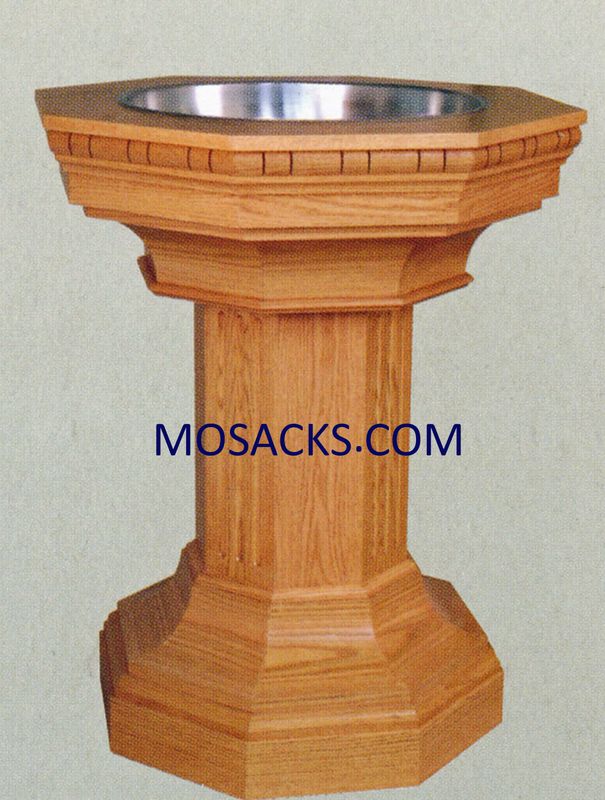 Baptismal Font Octagonal w/16" basin 26" w x 26" d 36" h 40-658