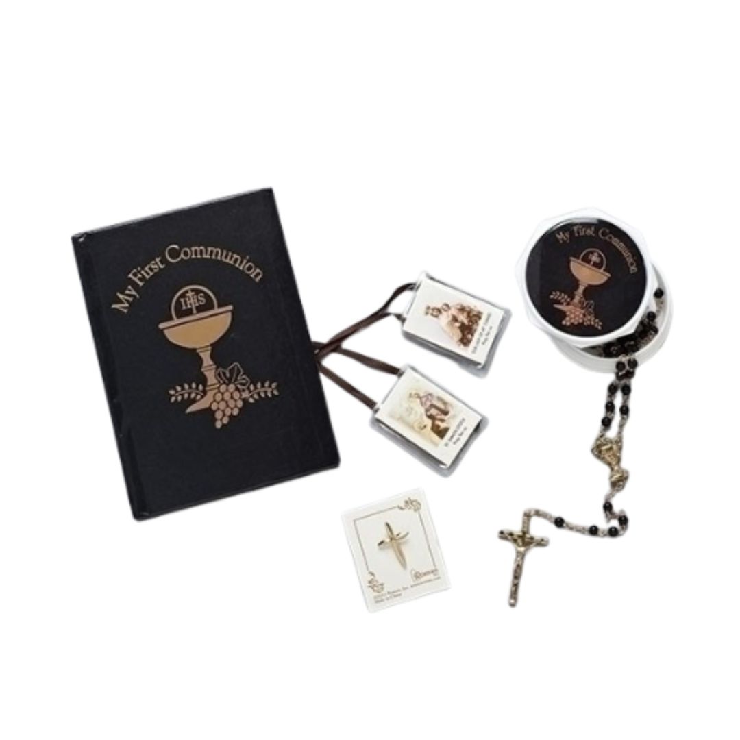 First Communon Boy Missal 5 Pc Set Black -12268