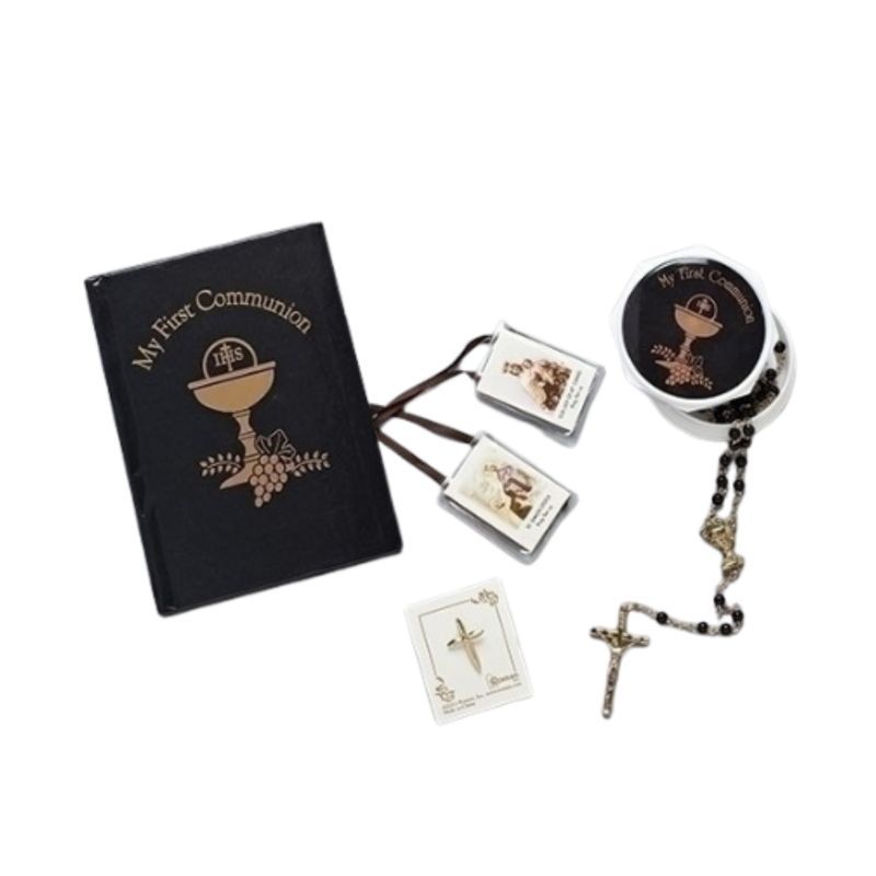 First Communon Boy Missal 5 Pc Set Black -12268