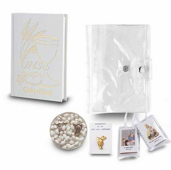 First Communion Child Of God White Missal Set -5680 First Communion 5 Piece Gift Set Child Of God W…
