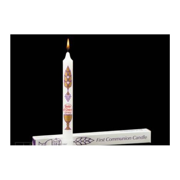 First Communion Body of Christ Sacramental Candle 7/8x 9-1/2"  84200701