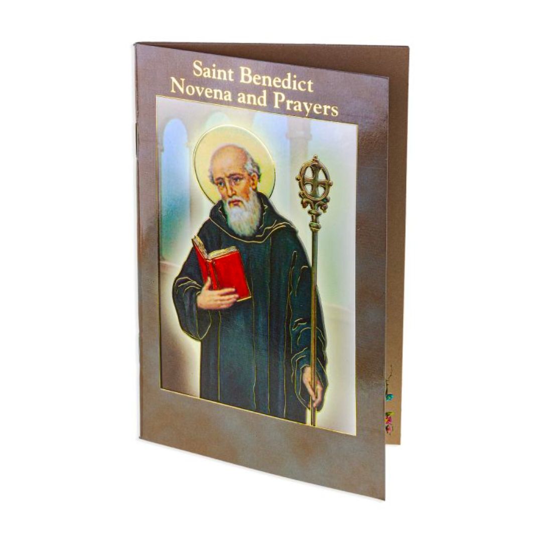 Saint Benedict Novena and Prayers Book 12-2432-645 is 3.75" x 5-7/8" and 24 pages beautifully illus…