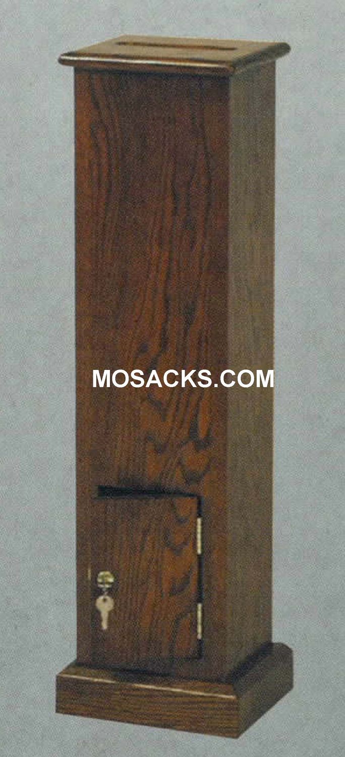 Wooden Collection Box 9" w x 8" d x 34" h 40-126 Floor Standing Offering Box Woerner Church Furnitu…