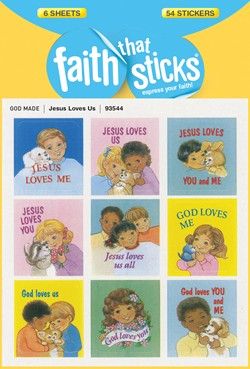 Faith That Sticks Jesus Loves Us -93544 includes 6 sticker sheets