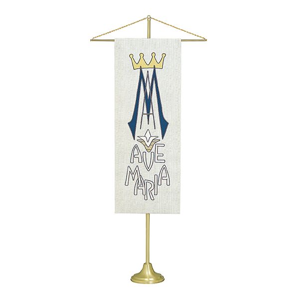 K Brand Solid Brass Banner Stand Telescoping Shaft extends 51"-90" -K172