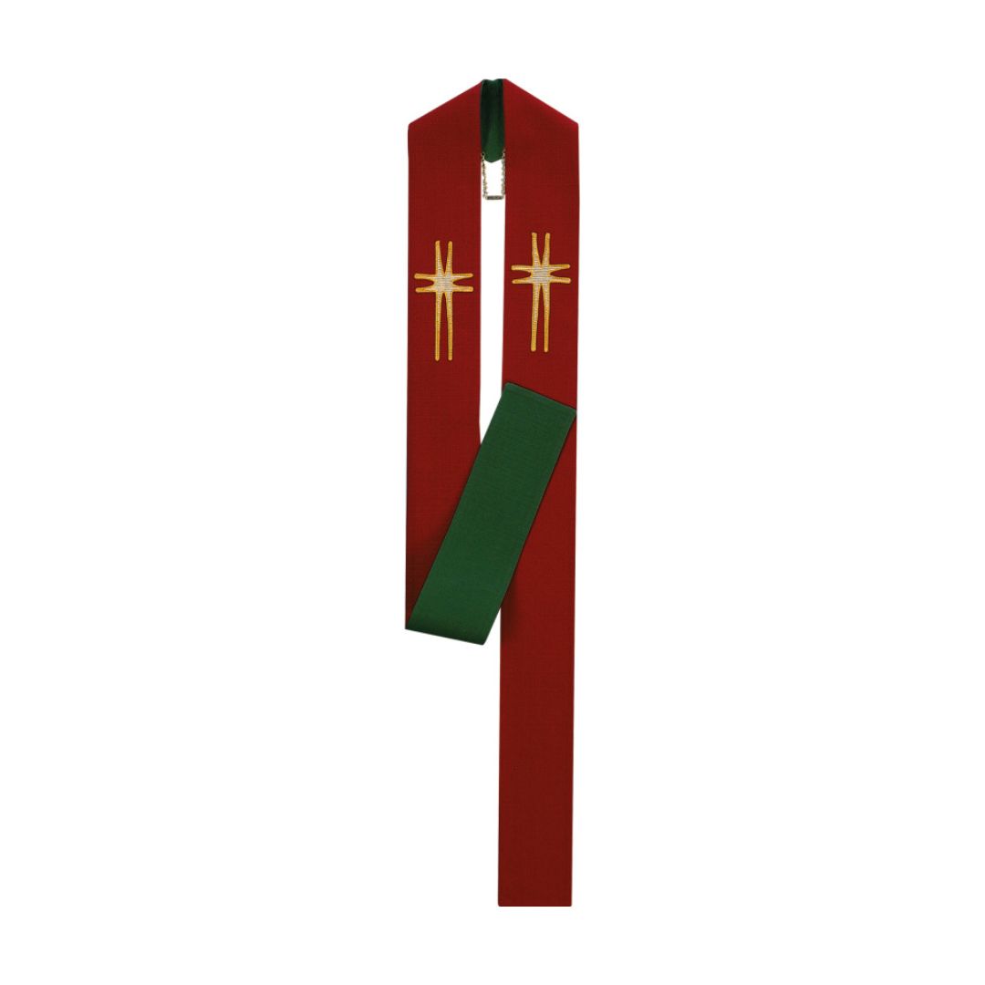 Slabbinck Overlay Stole Reversible Red-Green #50-3806RG