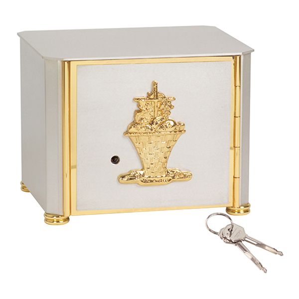 K676 Tabernacle Basket Design Tabernacle is 6-1/2" H x 8" W x 7" D Bright Gold finish Interior  FRE…
