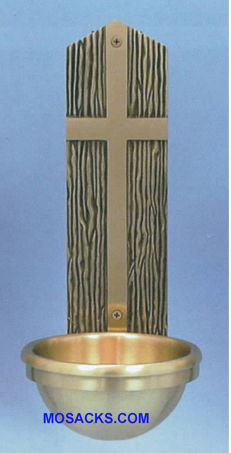 Bronze Holy Water Font w/Cross 81HWF48