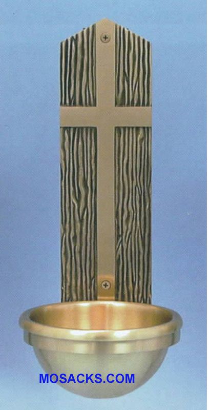 Bronze Holy Water Font w/Cross 81HWF48
