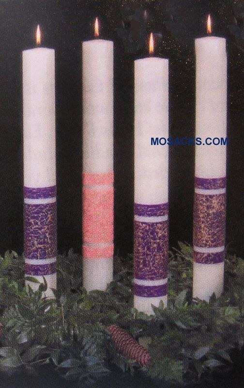 ArtisanWax Advent Candles, 51% Beeswax, 3" x 24" PE, Cathedral
