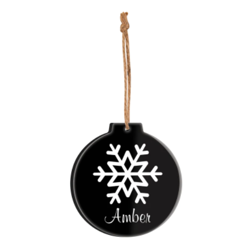 Black Acrylic Ornament (Personalized) - ZORA0051