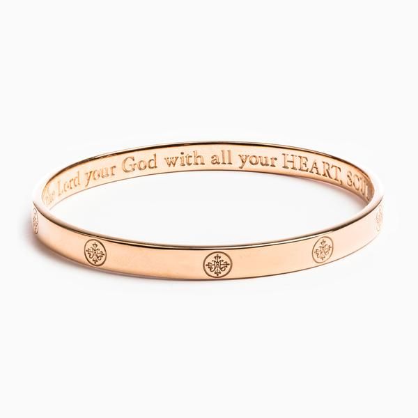 My Saint My Hero The Greatest Love Deuteronomy Bangle Bracelet 14K Vermeil Gold-32003RG