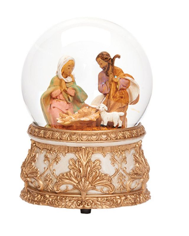 59014HolyFamilyMusicalGlitterdomeFontanini