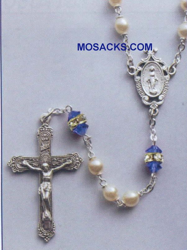 Birthstone Rosary Blue Zircon December Birthstone Rosary Blue Zircon-41298ZC