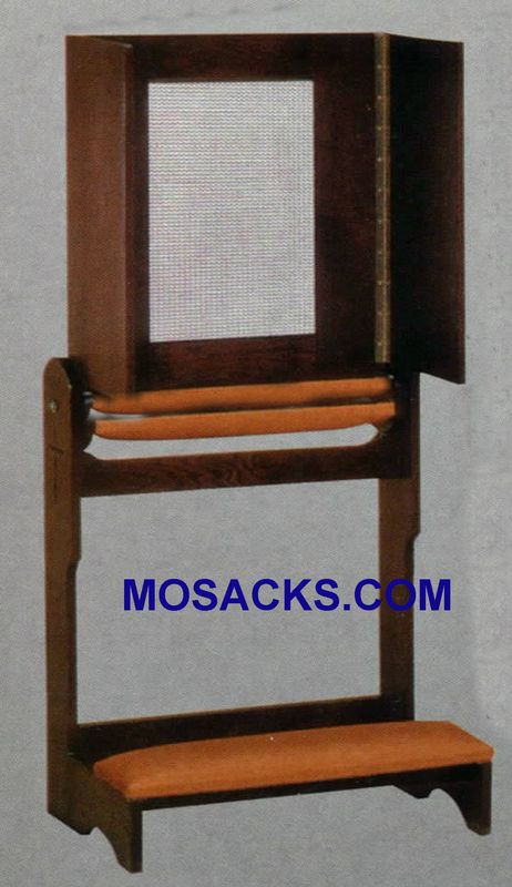 Confessional Prie Dieu w/padded armrest, open screen 30" w x 21"d 59h 40-2600A
