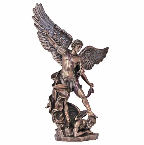 St. Michael the Archangel 4 Veronese Bronze Statue (SR-75579) St. Michael the Archangel Veronese Bronze Statue 4" SR-75579