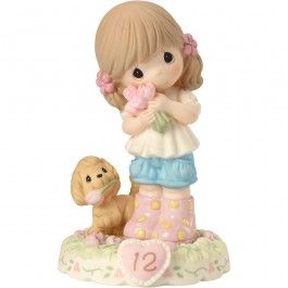 Precious Moments Growing In Grace Age 12 Brunette Girl Figurine -162011B