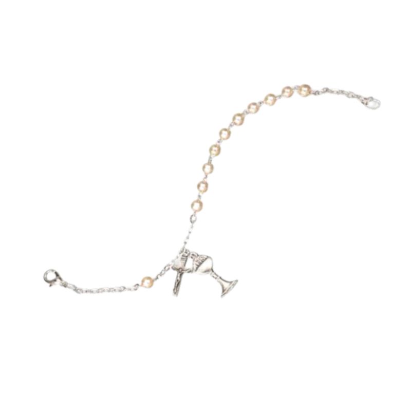 Rosary Bracelet with Crucifix and Miraculous Medal 741WT