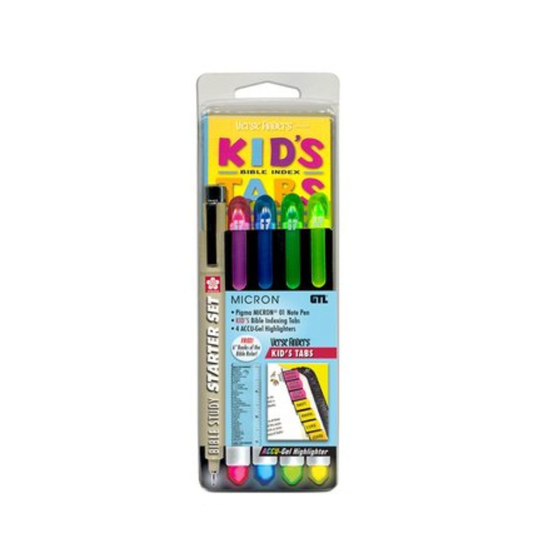 Bible Study Starter Set - Kid's Tabs Bible Study Starter Set Tabs and Highlighters for Kids-35715