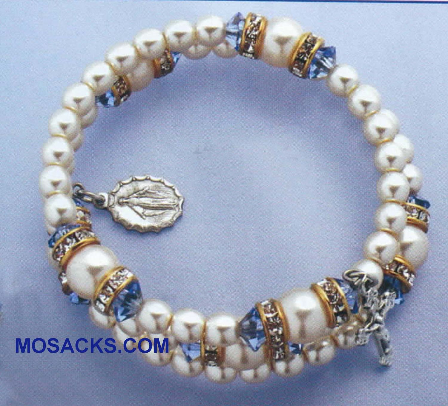 September Birthstone Rosary Bracelet Rosary Spiral Bracelet Sapphire -14298SP Sapphire September Bi…