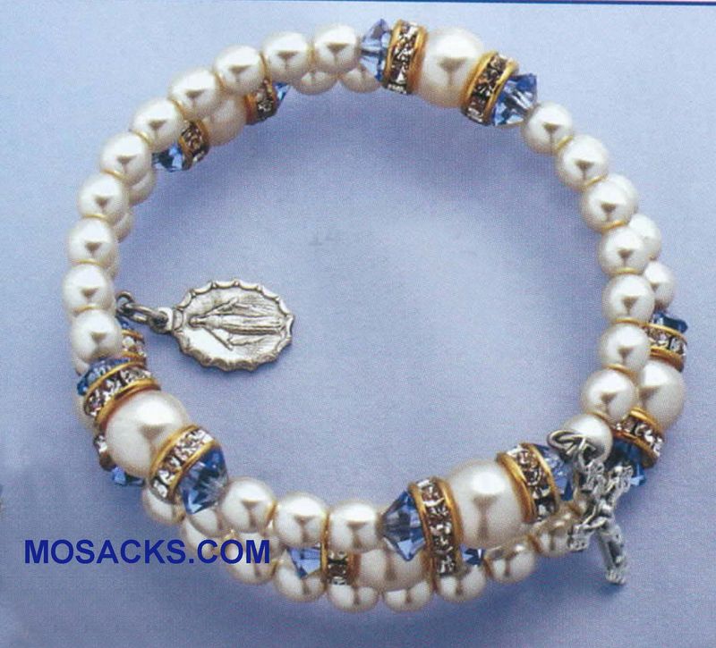 September Birthstone Rosary Bracelet Rosary Spiral Bracelet Sapphire -14298SP Sapphire September Bi…