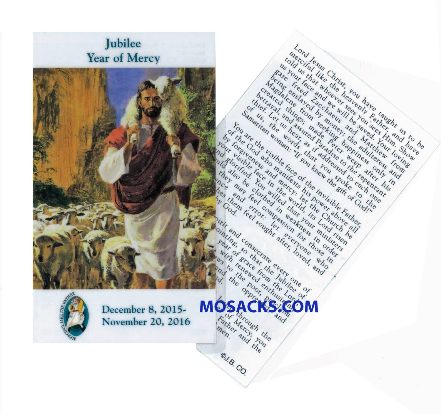 Jubilee Year of Mercy Paper Holy Card 2-4030P