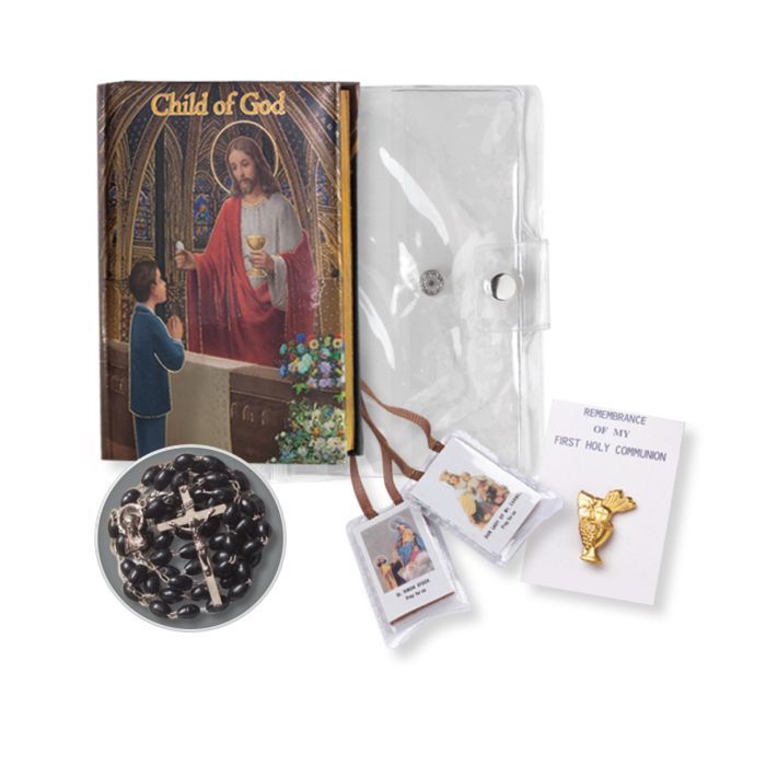 Holy Communion Child Of God Five Piece Communion Gift Set Boy12-5671 is a 5 piece Cathedral" Editi