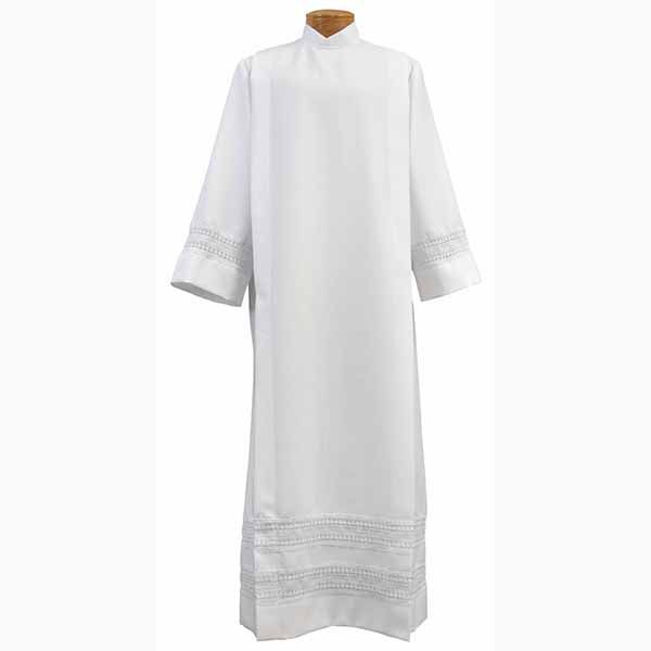 Beau Veste Front Wrap Alb #4882 with 2" Lace Bands