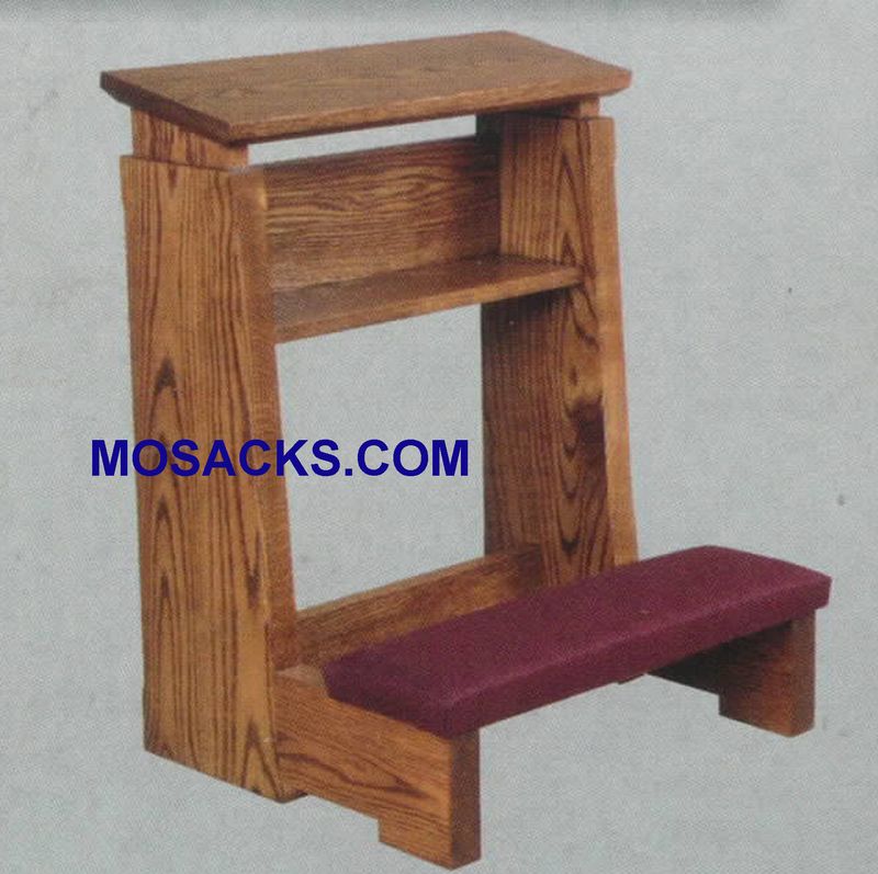 Prie Dieu w shelf and padded kneeler 40" w x 21" d 32" H 40-3465