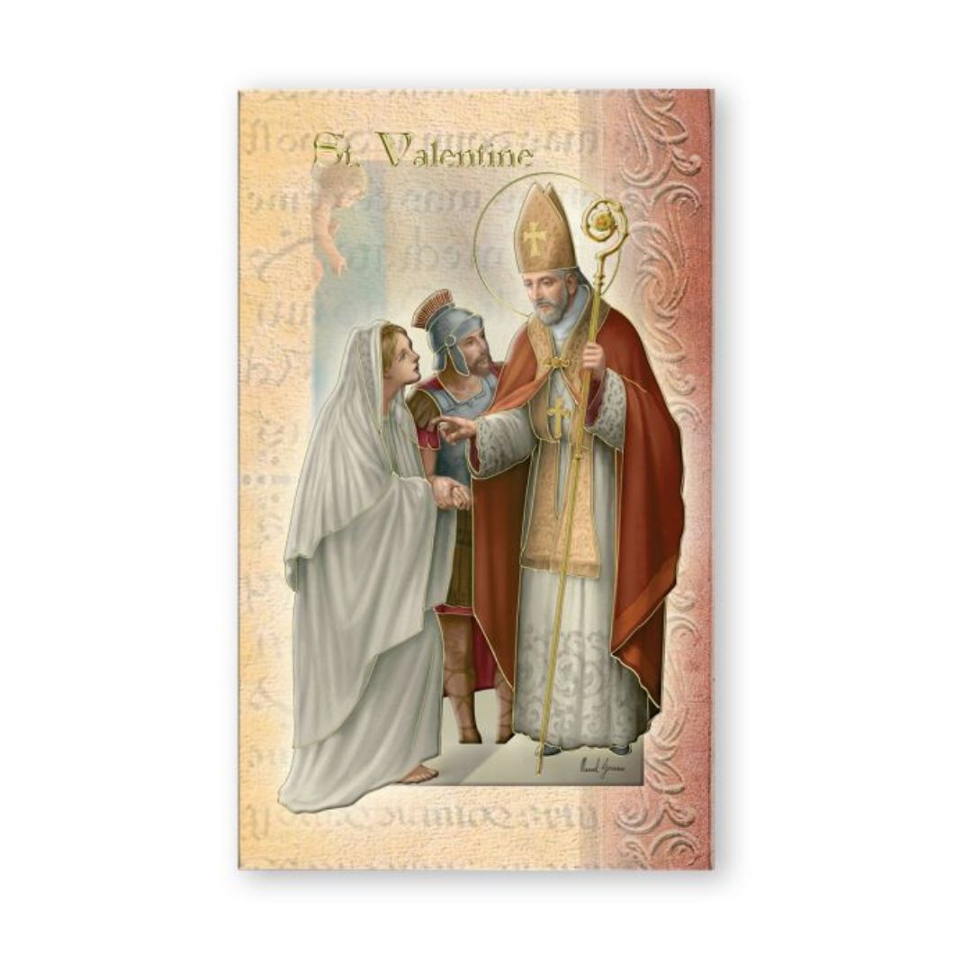 St. Valentine Laminated Bi-fold Holy Card St. Valentine Laminated Bi-foldHoly Card, F5-556