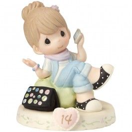 Precious Moments Growing In Grace Age 14 Brunette Girl Figurine 162013B