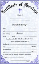 Catholic Marriage Certificate No. 312