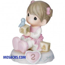 Precious Moments Growing in Grace Age 2 Brunette 3.25 inch 142011
