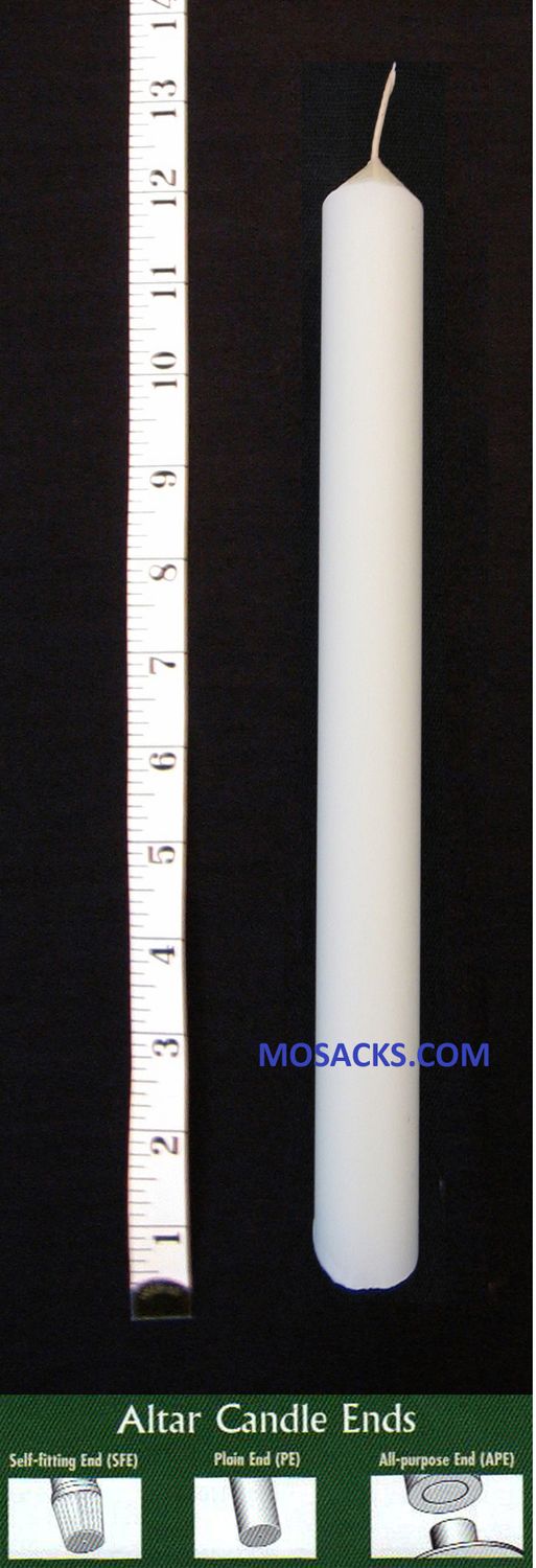 Long-Burning 51% Beeswax Altar Candle 1 1/4" x 12" PE