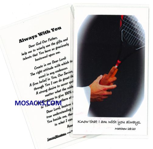 Tennis Sports  Laminated Holy Card 477-TENNIS PRAYER CARD